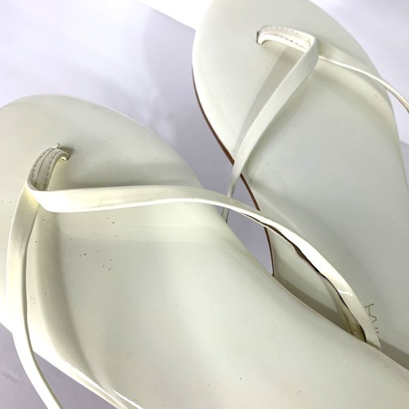 YOSI SAMRA Off-White Roee Patent‎ Leather Flip Flop Thong Summer Sandals Sz 11 - Picture 6 of 11